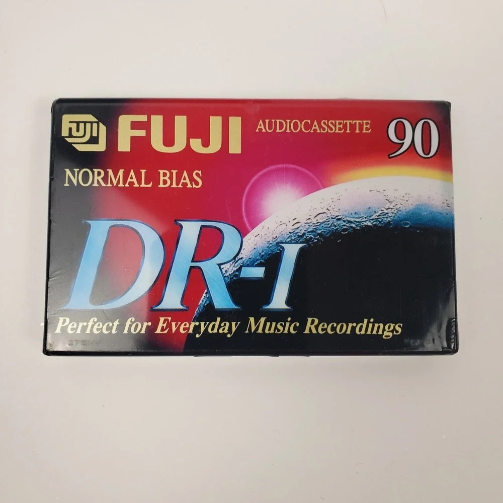 FUJI DR-I 90 Minute Blank Audio Cassette 6 Tapes With Extraslim Cases Lot Bundle